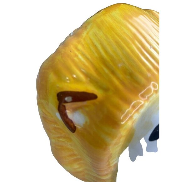 GUARD CAT hollywood regency vtg ceramic cookie jar Leo Lion fiori italian art - Picture 6 of 16